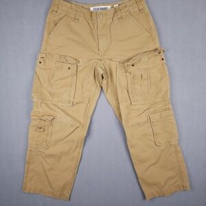 Eddie Bauer Cargo Pants Mens 36x30 Tan Khaki Cotton Workwear Gorpcore Outdoor